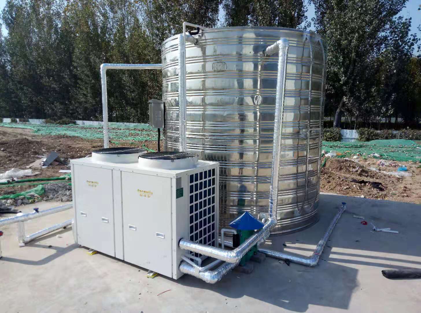 本公司簽約中國建筑**工程局熱水系統(tǒng)，安裝完畢！